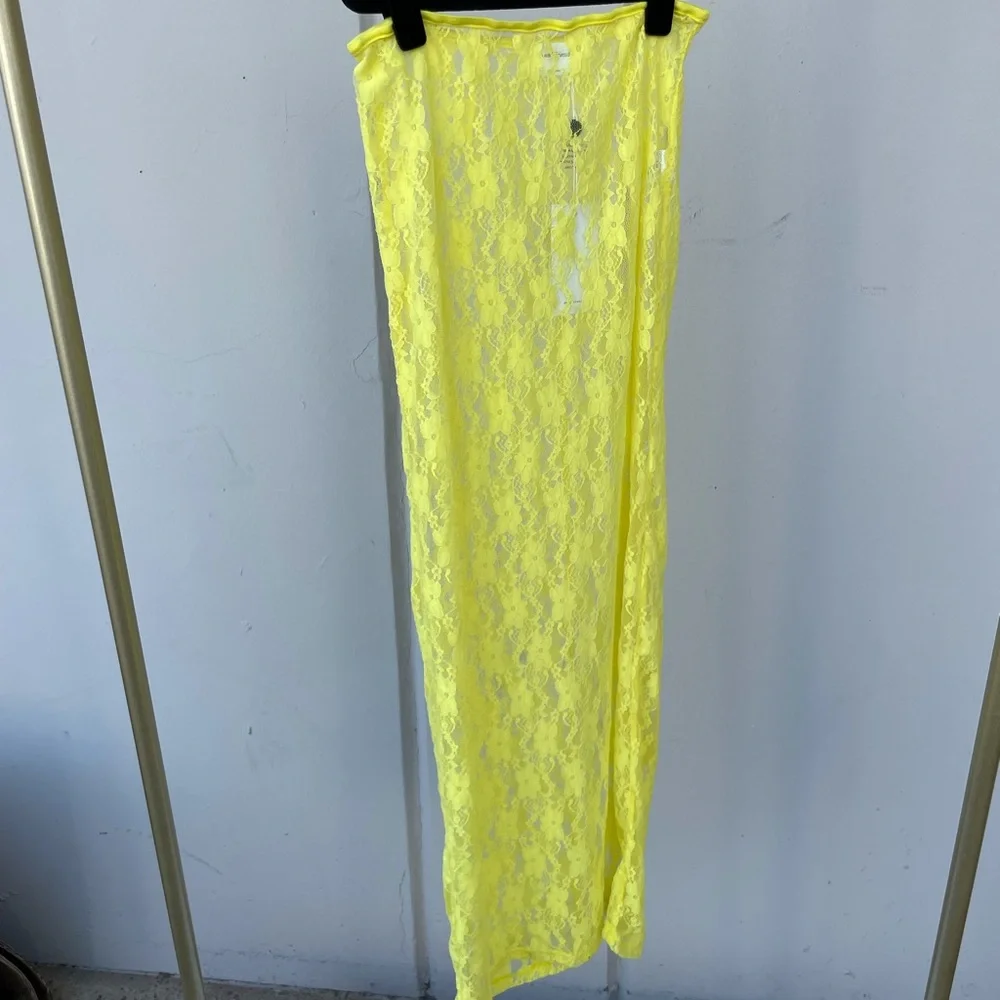 Lovers and Friends yellow lace top and skirt set NWT